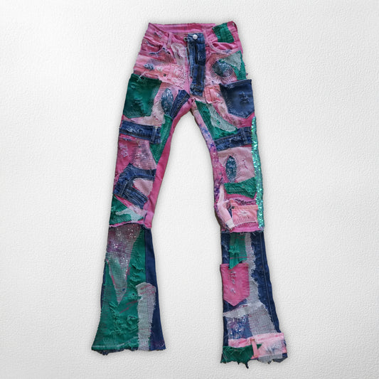 Rebel Threads: Pink & Green Trash Couture Pants